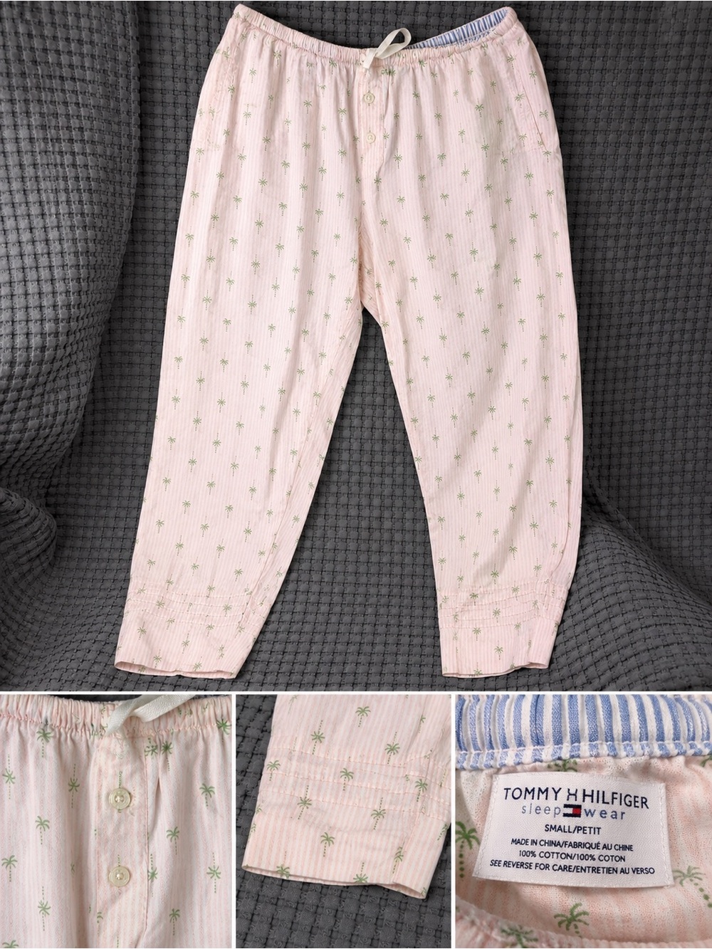 Tommy Hilfiger Light Pink Palm-Print Kids Pajama Bottoms